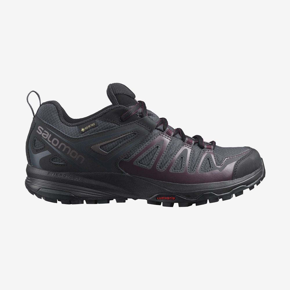 Salomon Israel X CREST GORE-TEX - Womens Hiking Shoes - Black (HPCL-87695)